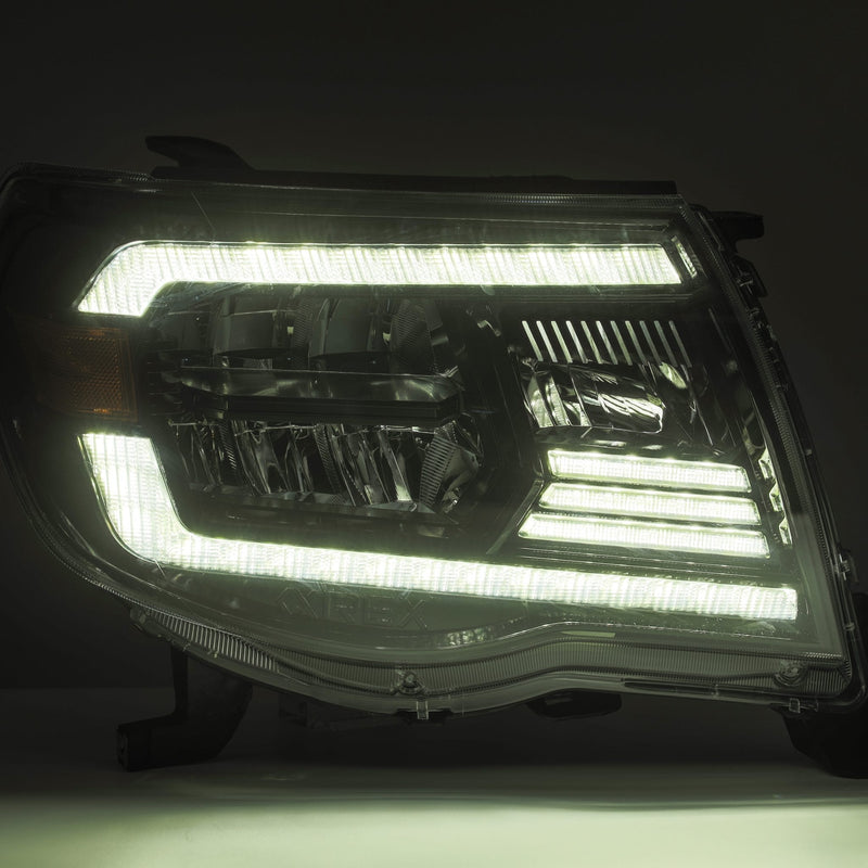 05-11 Toyota Tacoma LUXX-Series LED Crystal Headlights Alpha-Black | AlphaRex