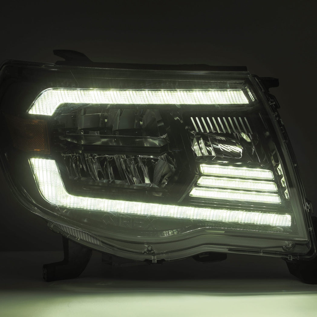05-11 Toyota Tacoma LUXX-Series LED Crystal Headlights Black | AlphaRex