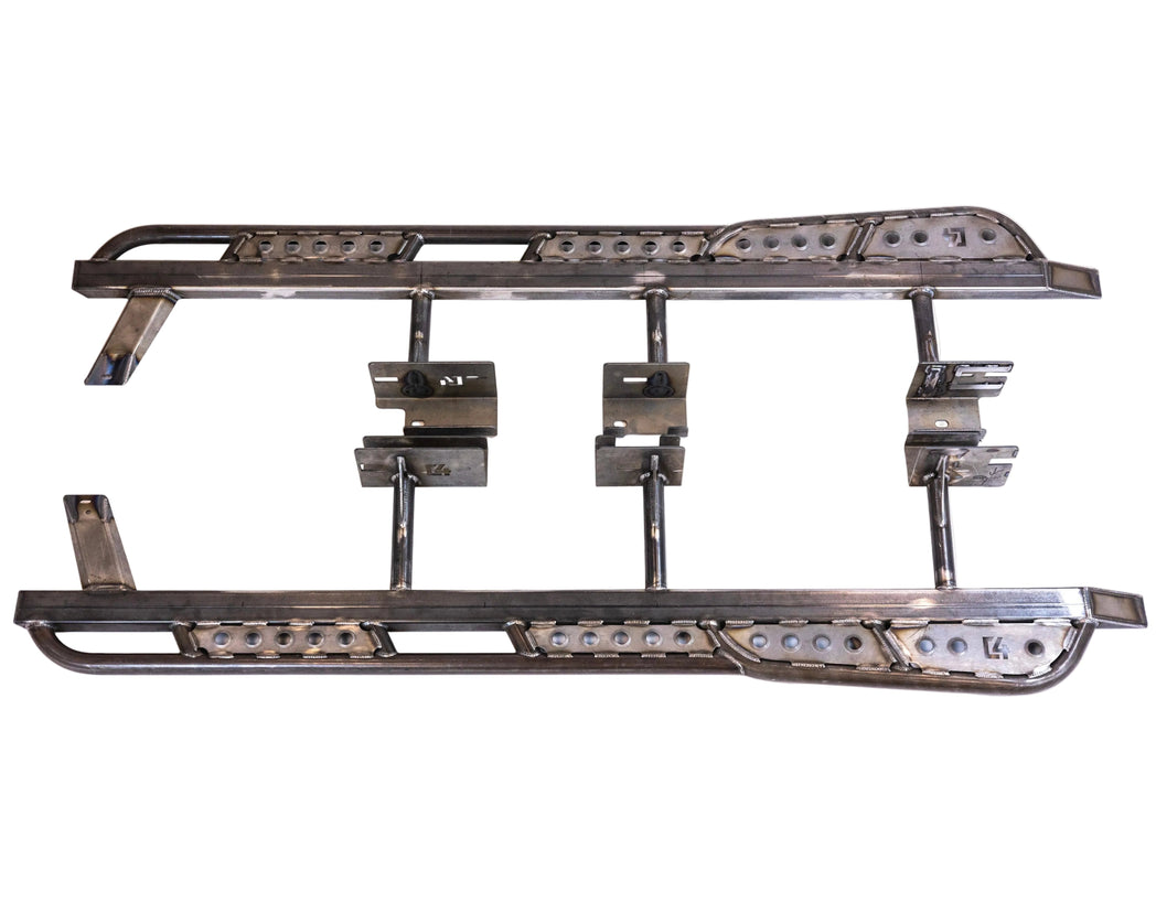 Top-down view of a pair of C4 bolt-on sliders for the 3rd Gen Tundra.