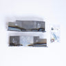 Parts included with the C4 Frame Support Bracket for 2nd Gen Tacoma laid out on a white table.