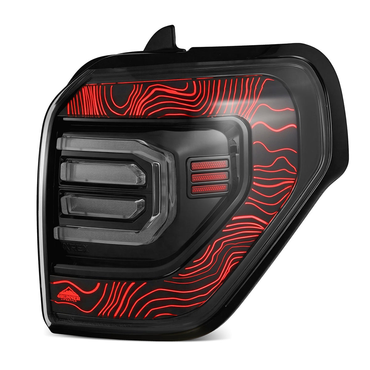 10-24 Toyota 4Runner TOPO-ETCH NOVA-Series Prismatic LED Tail Lights Black Clear | AlphaRex