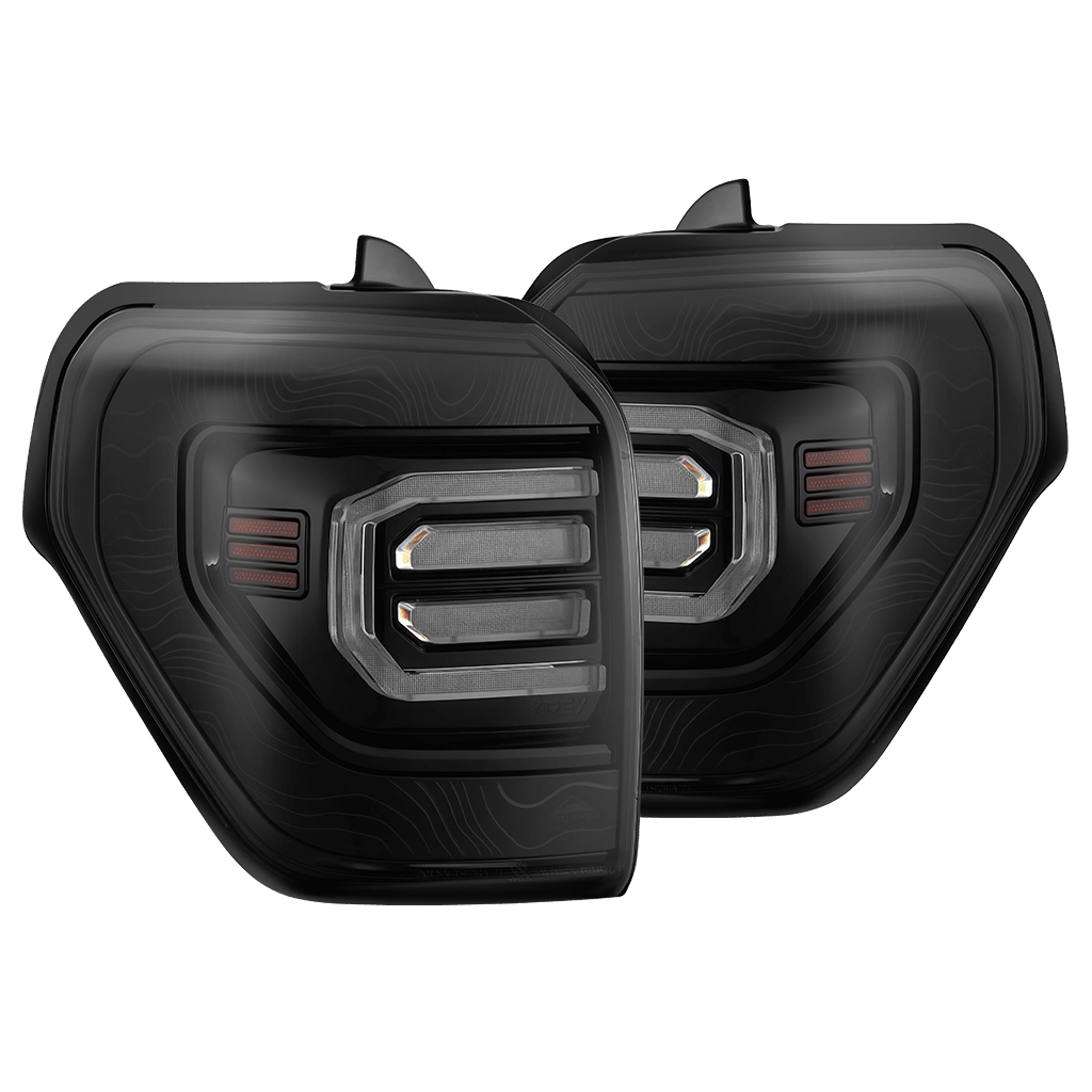 10-24 Toyota 4Runner TOPO-ETCH NOVA-Series Prismatic LED Tail Lights Black Clear | AlphaRex