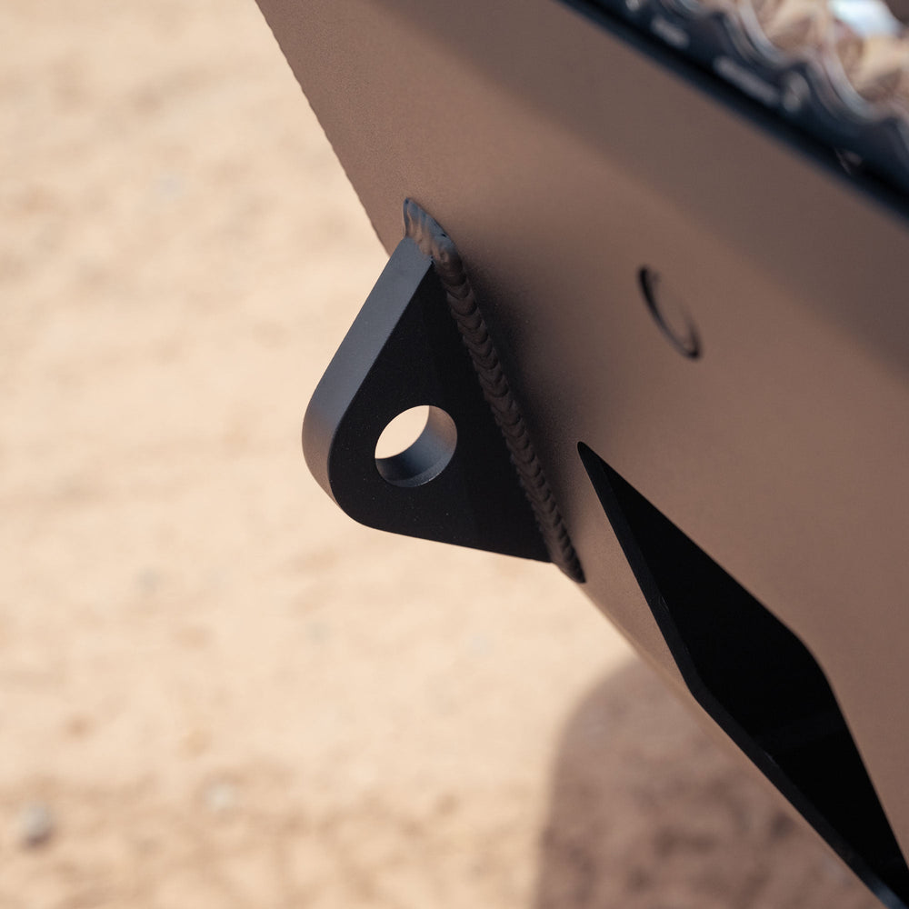 Detail image of the tow hook on the 6th Gen 4Runner Hybrid Front Bumper