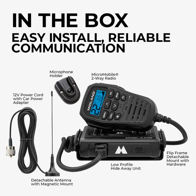 Midland MicroMobile 15 Watt GMRS Radio with Magnetic Mount Antenna (MXT275)