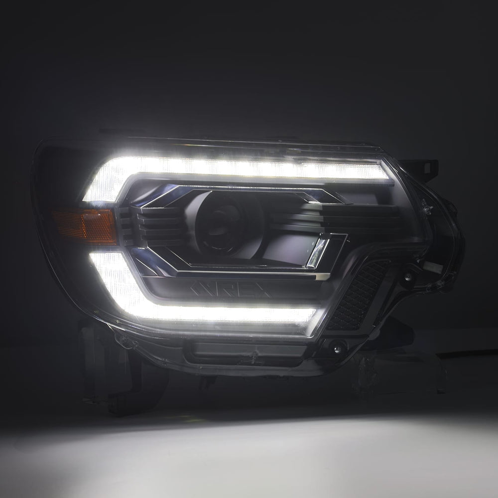 12-15 Toyota Tacoma LUXX-Series LED Projector Headlights Alpha-Black | AlphaRex
