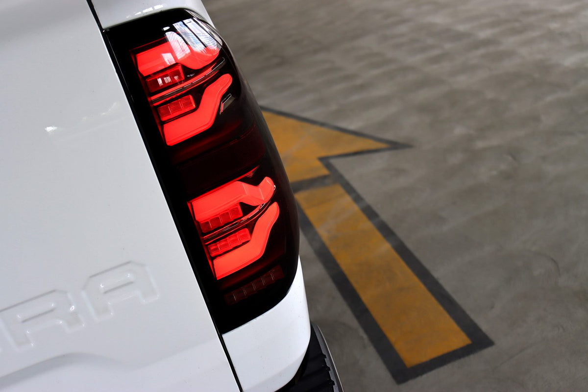 14-21 Toyota Tundra LUXX-Series LED Tail Lights Black Smoke | AlphaRex