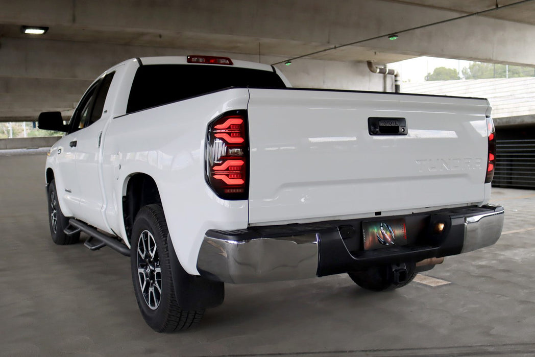 14-21 Toyota Tundra LUXX-Series LED Tail Lights Black-Red | AlphaRex