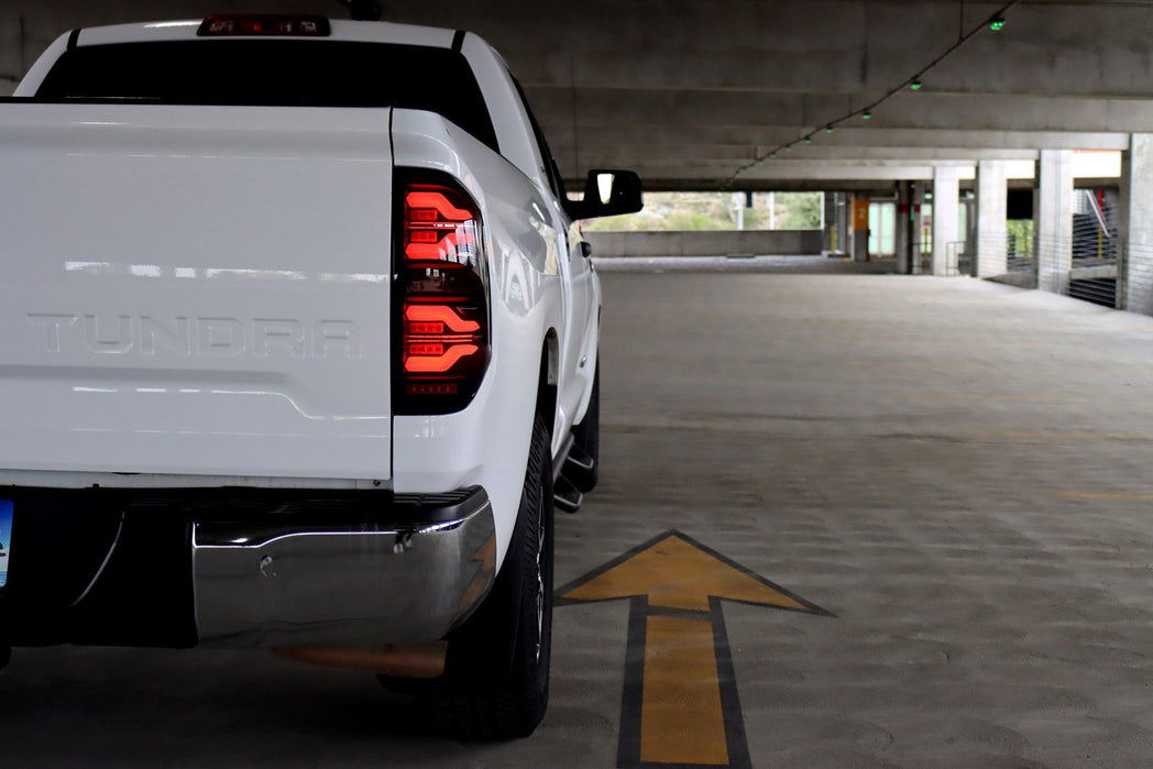 14-21 Toyota Tundra LUXX-Series LED Tail Lights Black-Red | AlphaRex