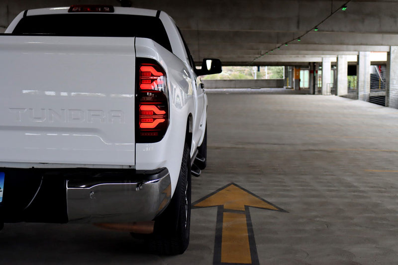 14-21 Toyota Tundra LUXX-Series LED Tail Lights Black-Red | AlphaRex