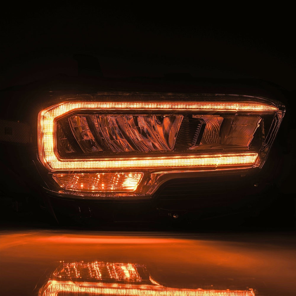 16-23 Toyota Tacoma LUXX-Series LED Crystal Headlights Alpha-Black | AlphaRex