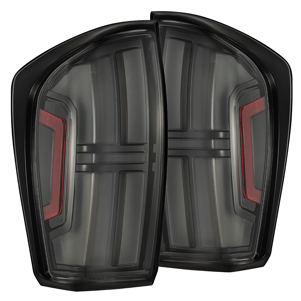 16-23 Toyota Tacoma NOVA-Series Prismatic LED Tail Lights Black Clear | AlphaRex
