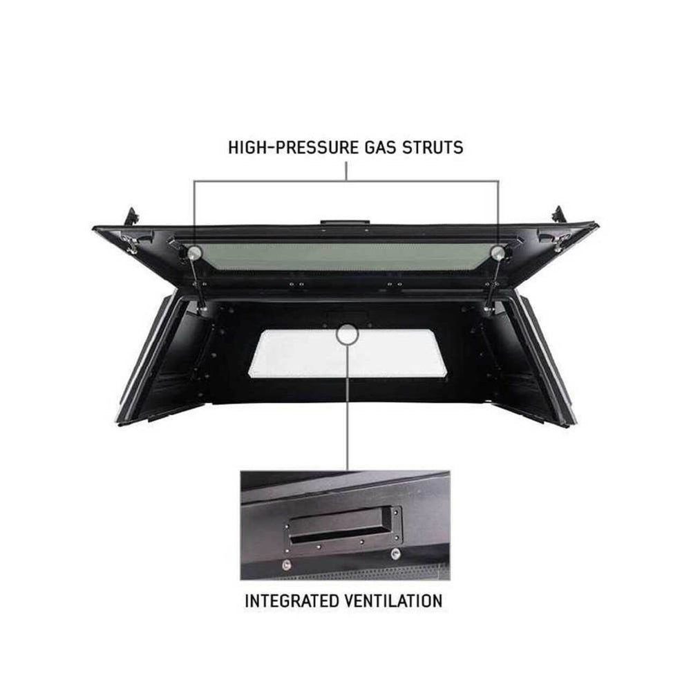 2007-2021 Toyota Tundra Expedition Truck Cap W/Full Wing Doors, Front and Rear Windows & 3rd Brake Light