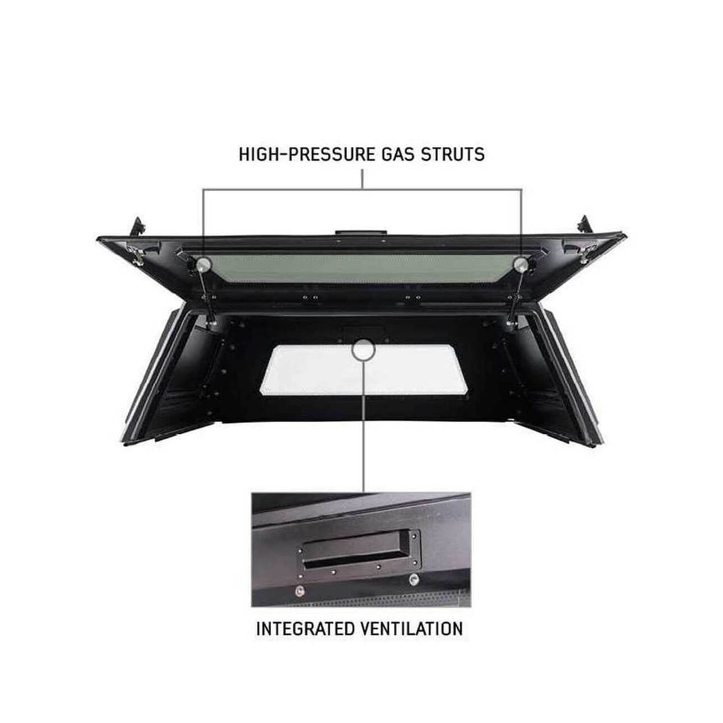 2007-2021 Toyota Tundra Expedition Truck Cap W/Full Wing Doors, Front and Rear Windows & 3rd Brake Light