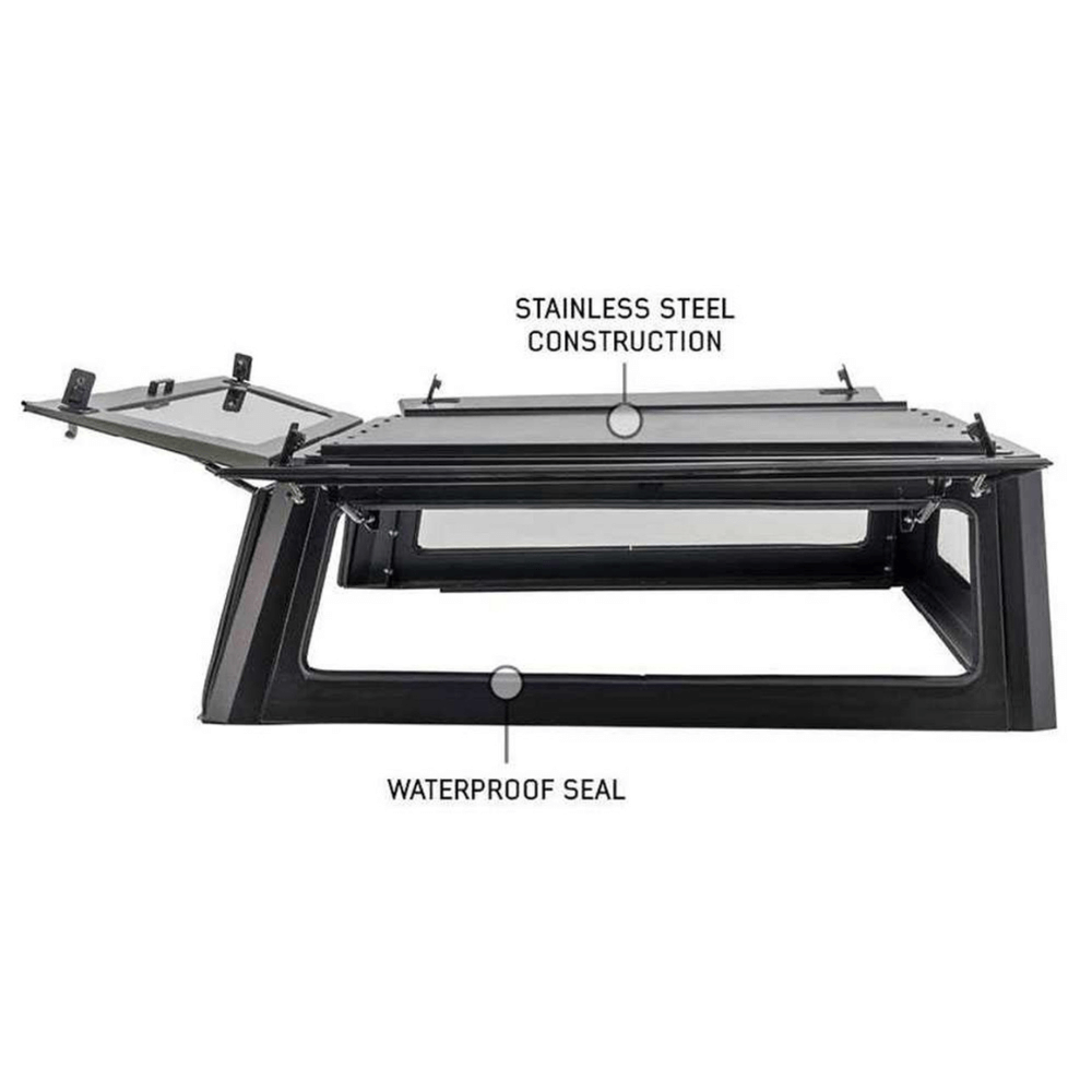 2007-2021 Toyota Tundra Expedition Truck Cap W/Full Wing Doors, Front and Rear Windows & 3rd Brake Light