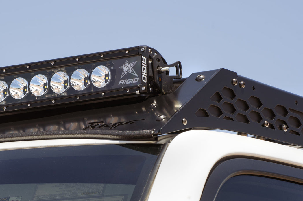 Light bar mounted on the Roof Rack with Light Pocket for the 2010-2024 Toyota 4Runner