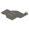 Digital rendering showing the construction of the rear skid for the 4th Gen Tacoma Hybrid from C4 Fabrication.