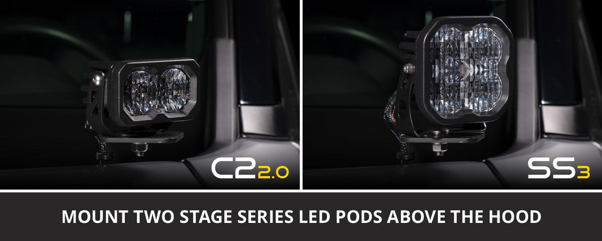 Stage Series Backlit Ditch Light Kit for 2016-2023 Toyota Tacoma