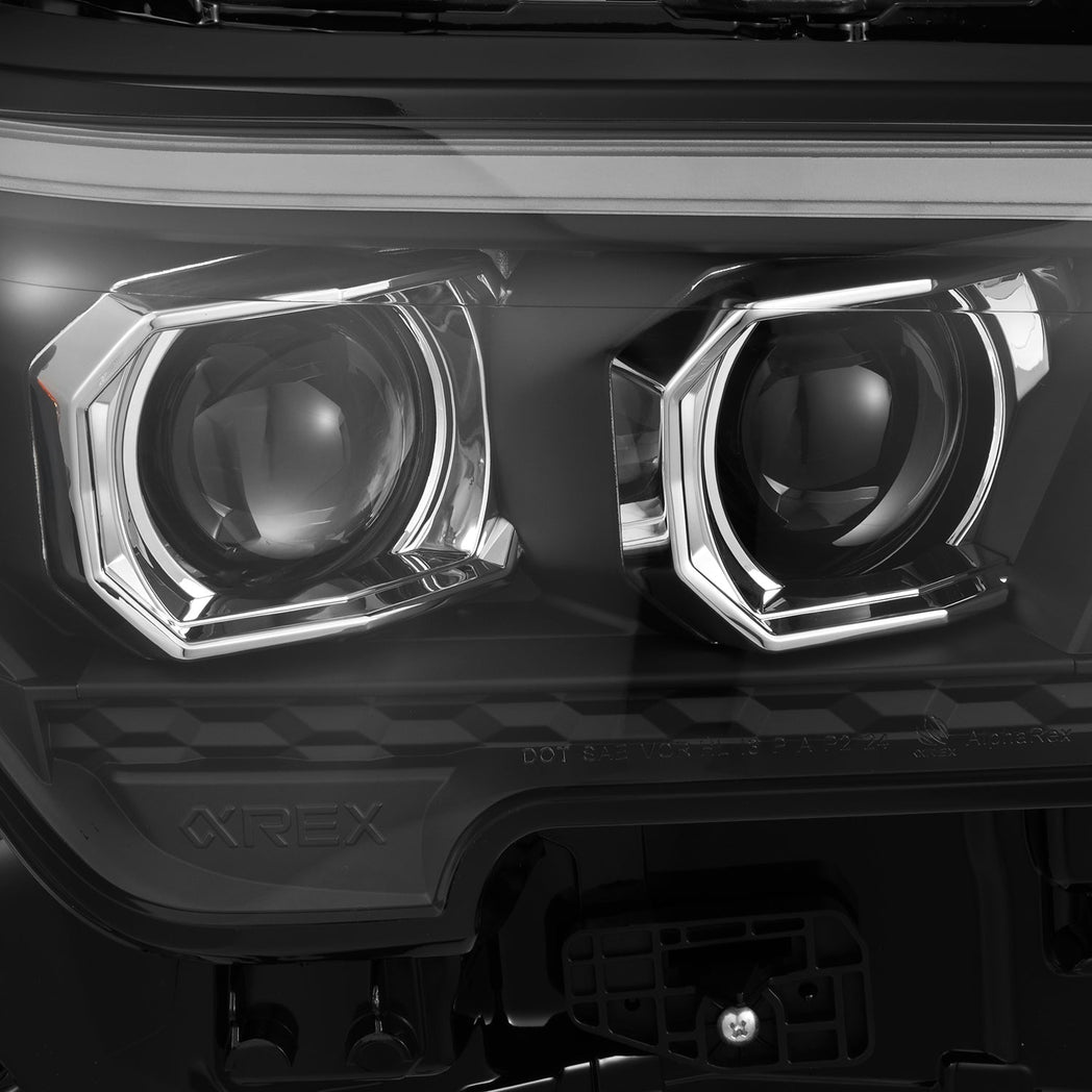 24-25 Toyota Tacoma / 25-up 4Runner OG-Style LUXX-Series LED Projector Headlights Black | AlphaRex