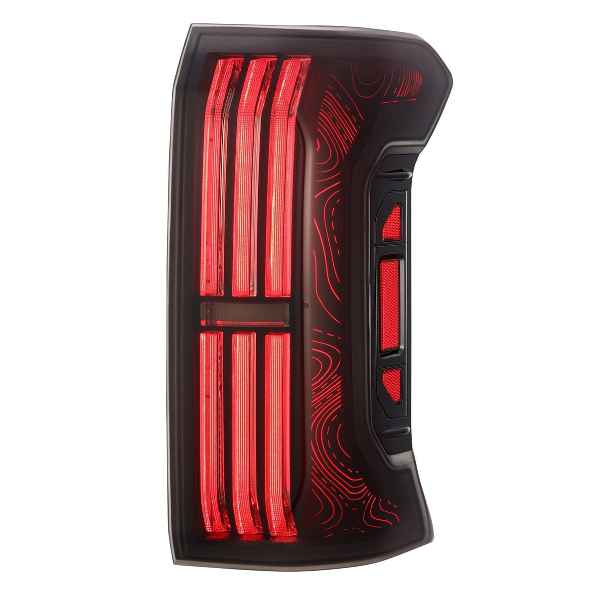 24-26 Toyota Tacoma TOPO-ETCH NOVA-Series Prismatic LED Tail Lights Black Smoke | AlphaRex