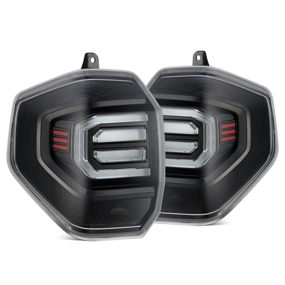 25-26 Toyota 4Runner TOPO-ETCH NOVA-Series Prismatic LED Tail Lights Black Clear | AlphaRex