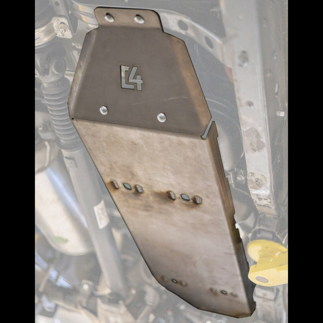 Cover photo of the 2nd Gen Tacoma fuel tank skid from C4 with the skid emphasized and everything else faded out.