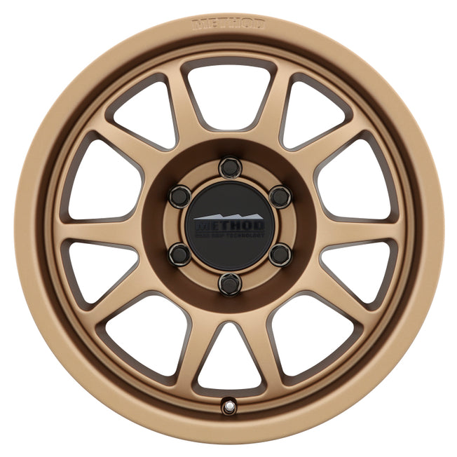 702 17x8.5 0mm Offset 6x5.5 106.25mm CB Method Bronze Wheel