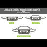 Collection of digital renderings showing the three bull bar variations available for the C4 Hybrid front winch bumper - no bull bar, mid-height bull bar and full-height bull bar with tube gussets.