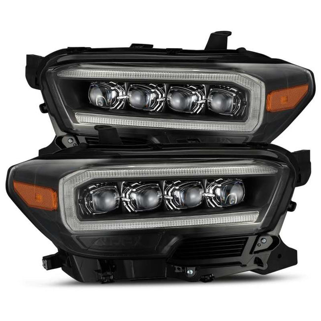 16-20 Toyota Tacoma NOVA LED Projector Headlights Plank Style Black w/Activation Light