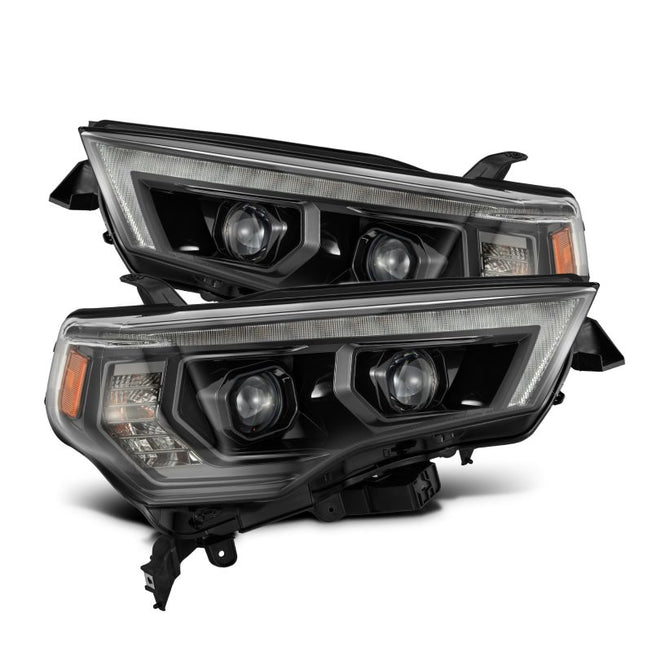 14-20 Toyota 4Runner AlphaRex LUXX LED Proj Headlights Black w/Activ Light/Seq Signal/DRL