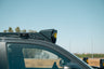 Side profile of the Roof Rack Round Light Mount installed to a Rago 4Runner Roof Rack.