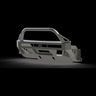 Detailed front view of a digital rendering of the C4 low profile front bumper for 5th generation 4Runners 2014+