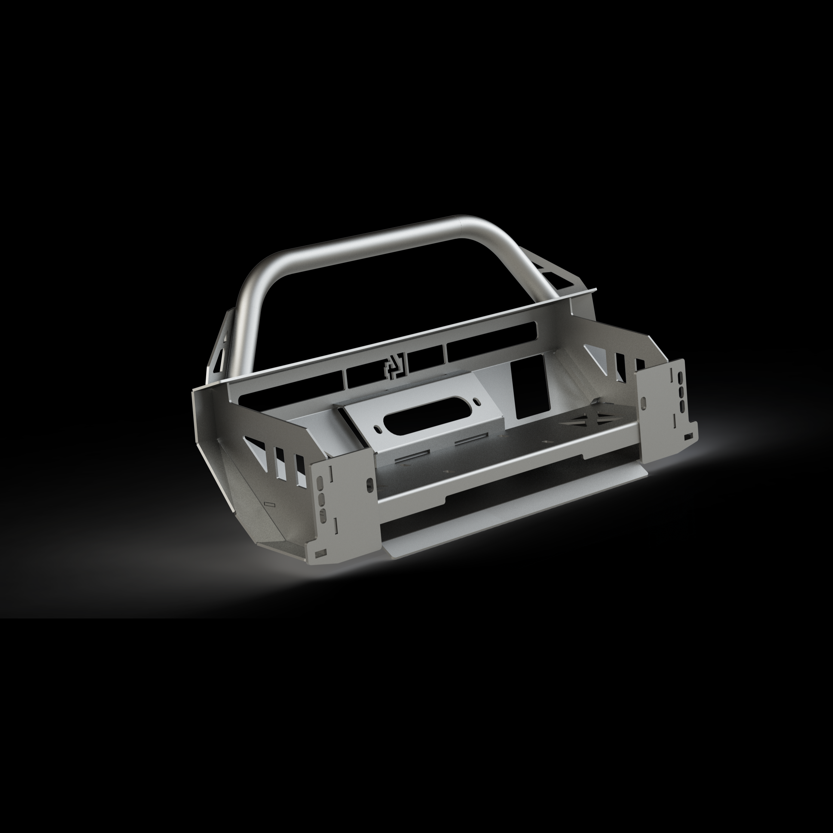 Rear view of a digital rendering of the 5th gen 4Runner low pro front bumper from C4 Fabrication