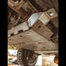 Close-up view of C4's transfer case crossmember and how it attaches to the frame of the 5th Gen 4Runner. 