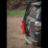 Side view of the Summit hatch ladder from C4 Fabrication showing how tight to the body it hugs.