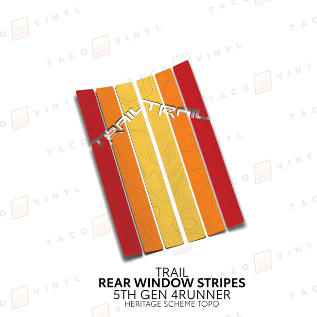 4Runner Rear Window Stripes - WITH TOPO