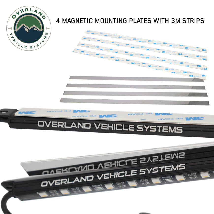 4 Pcs Universal LED Light Kit Magnet Strip Pieces