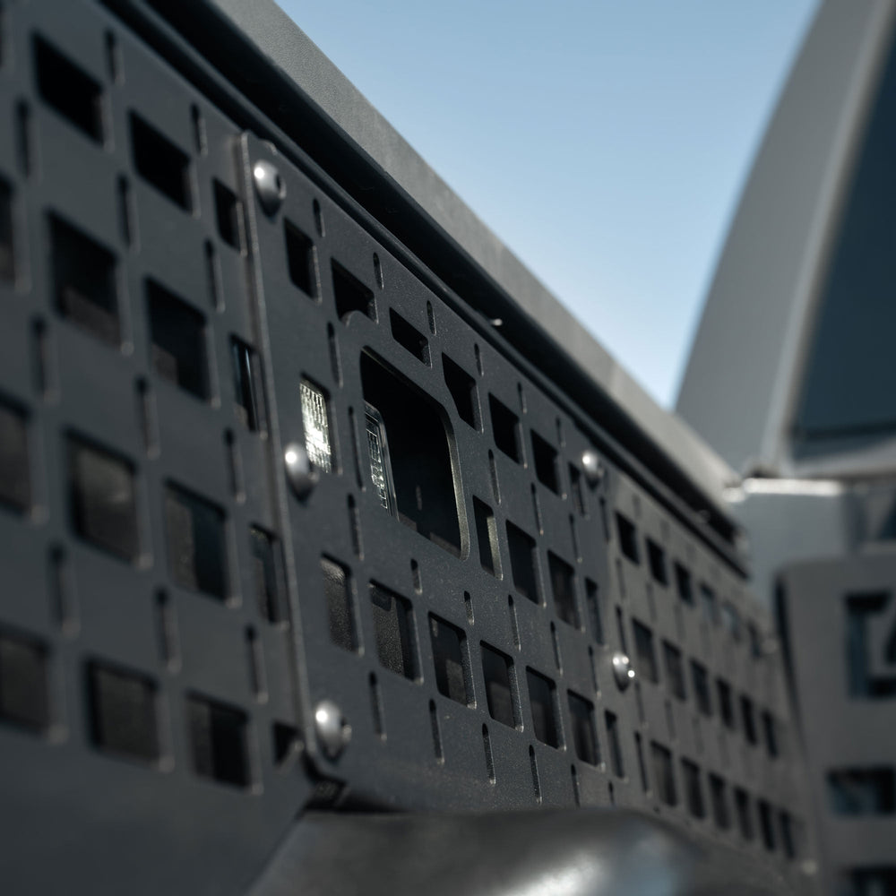 Close up view of driver side Tacoma Bed Side MOLLE Panels