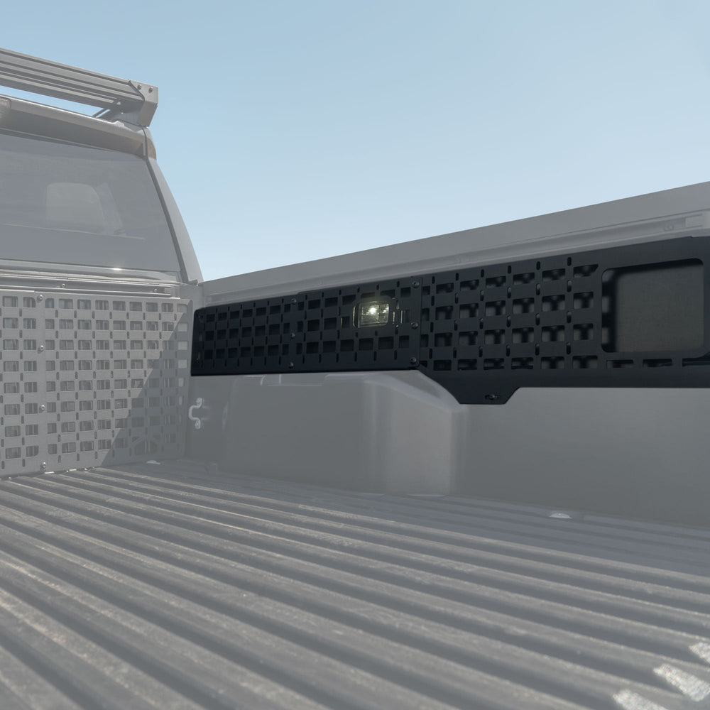 Passenger side Tacoma Bed Side MOLLE Panels with bed light cutout