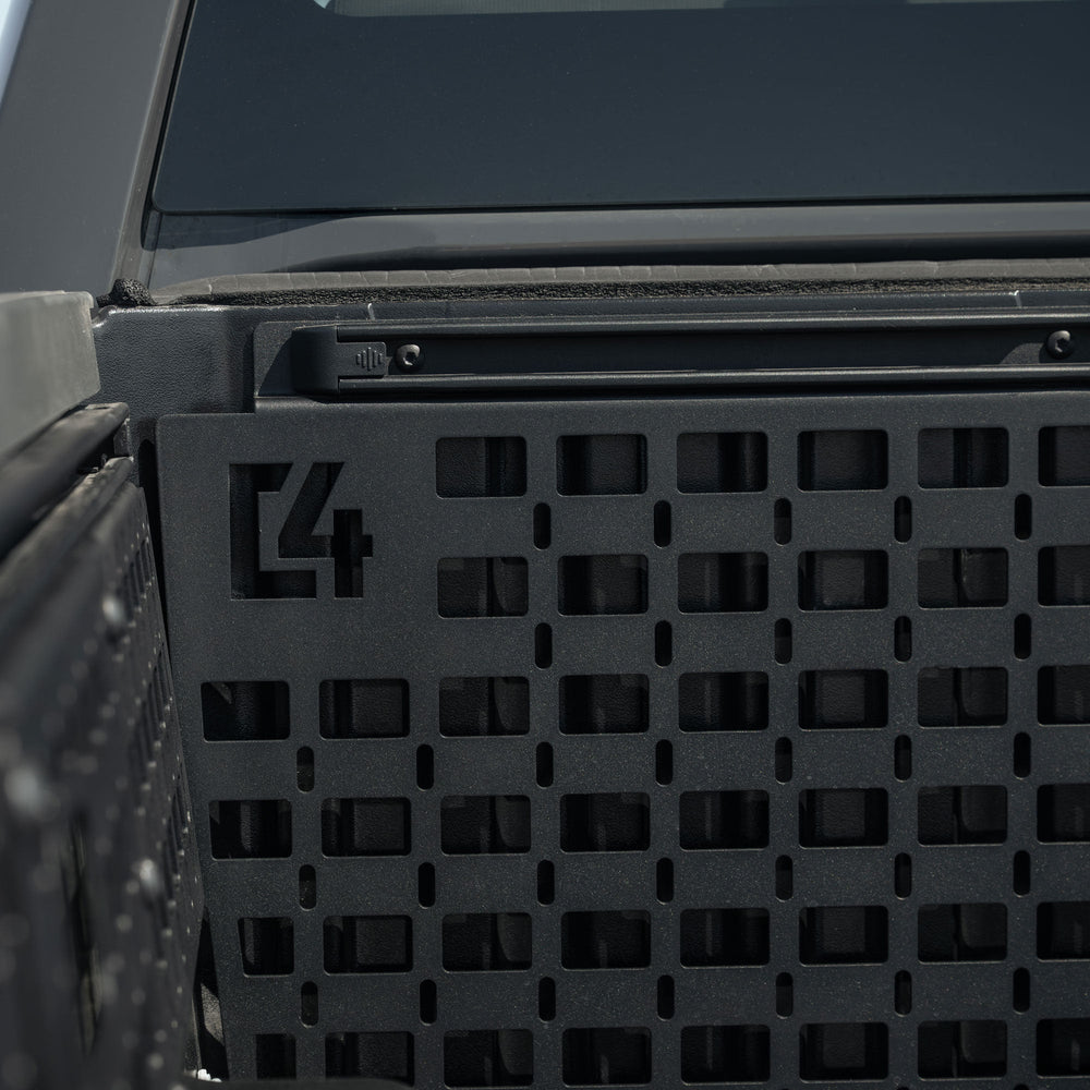 Close up view of 4th Gen Tacoma Bed Cab Storage Panels by C4 Fabrication