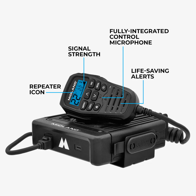 Midland MicroMobile 50 Watt GMRS Radio with Magnetic Mount Antenna (MXT575)