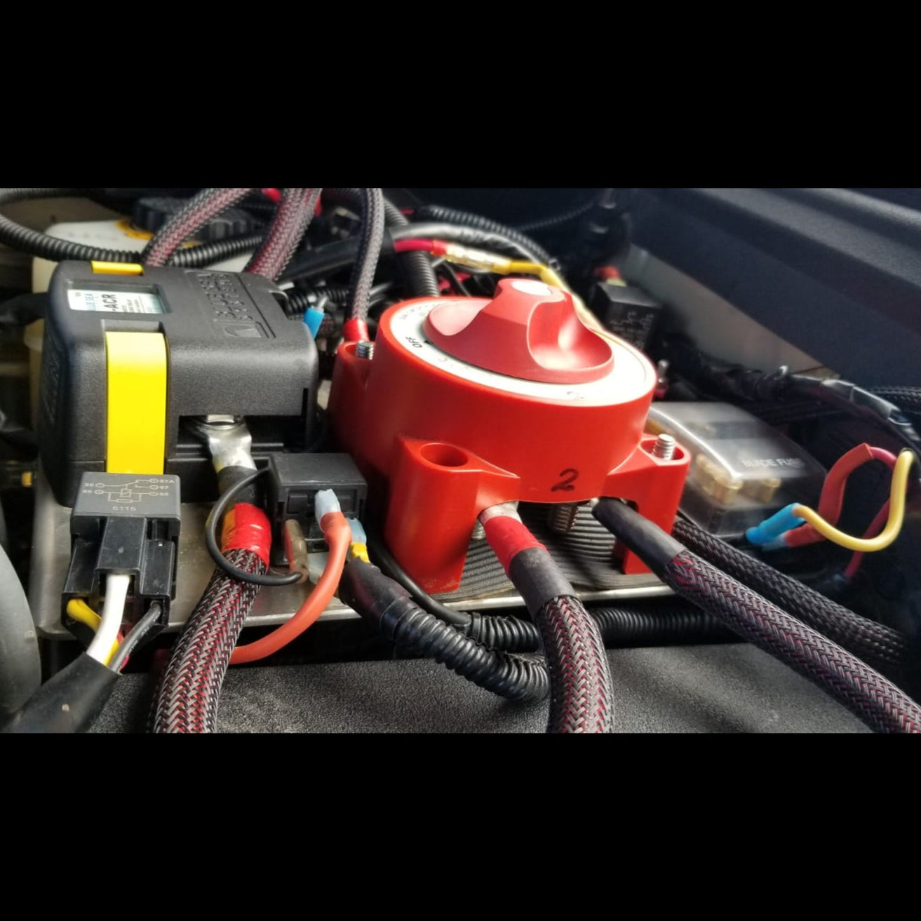 close up of C4's 4Runner Engine Bay Accessory Tray for driver's side