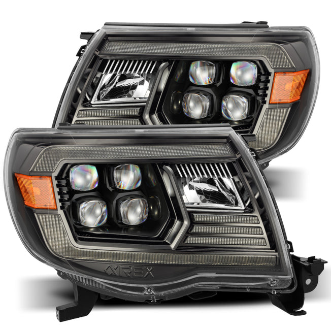 05-11 Toyota Tacoma NOVA LED Projector Headlights Plank Style Black w/Activation Light/DRL