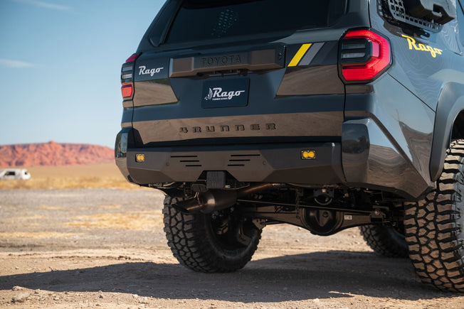 A Rago Fabrication 4Runner Rear Bumper installed to a 6th Gen 4Runner off-road.