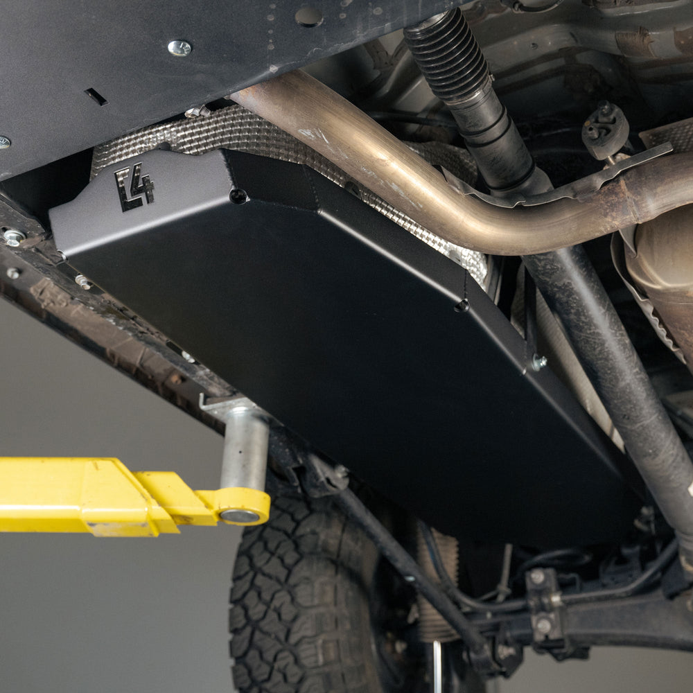 On the lift, 6th Gen 4Runner Fuel Tank Skid Plate