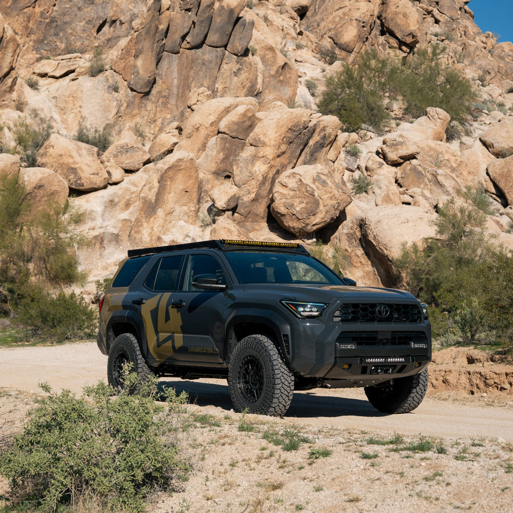 Rocky, mountainous terrain with 6th Gen 4Runner with C4 Lo Pro Front Bumper