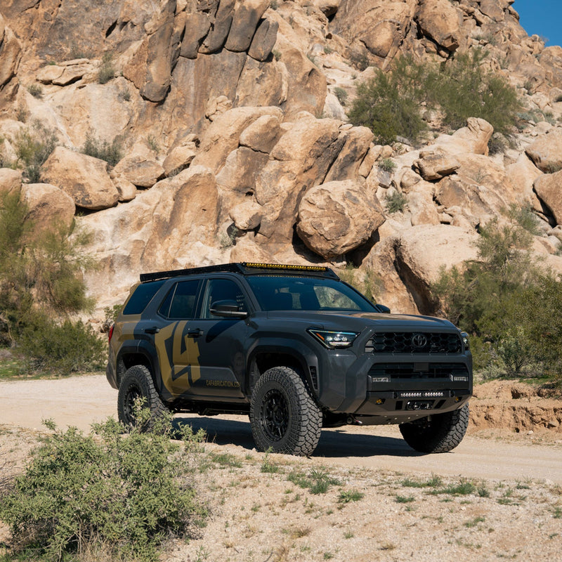 Rocky, mountainous terrain with 6th Gen 4Runner with C4 Lo Pro Front Bumper