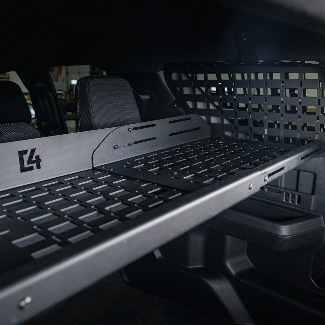 Lowest mounting point for the 6th Gen 4Runner MOLLE Panel Shelf for Rear Window Molle Panels