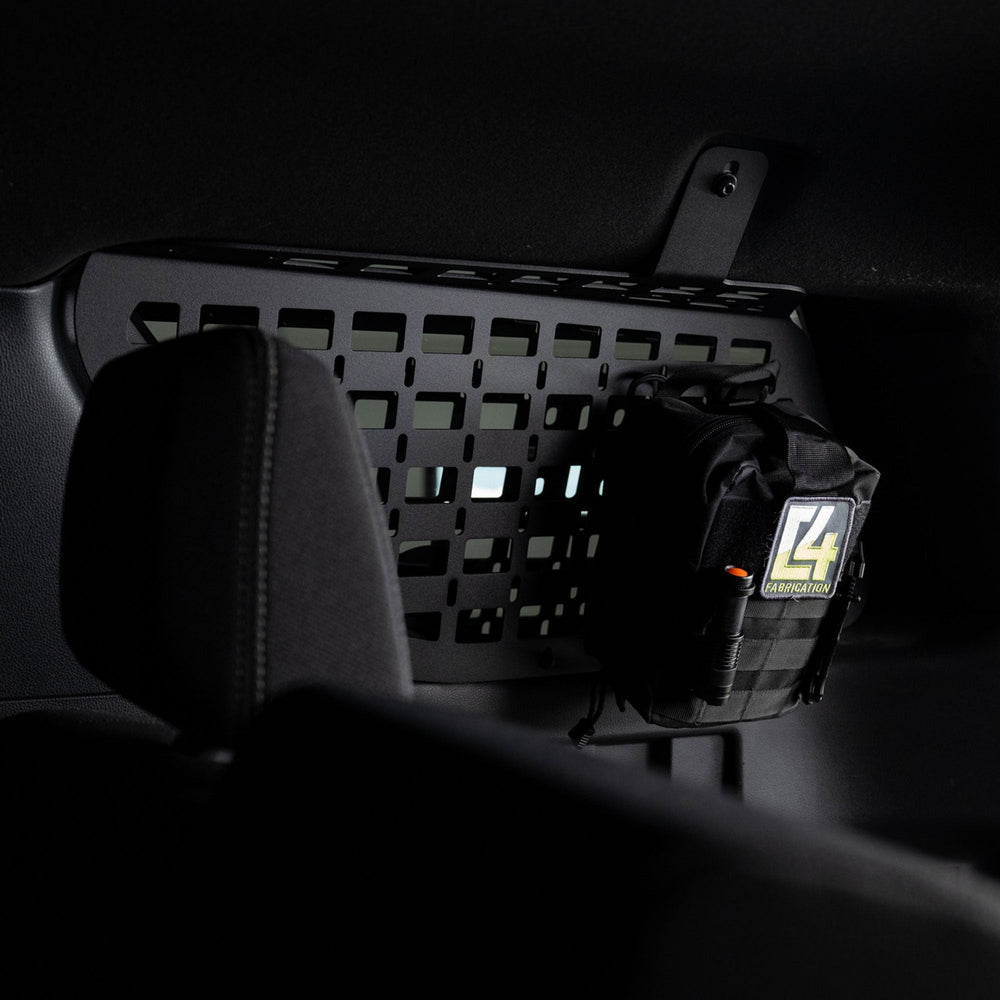6th Gen 4Runner MOLLE Panel for Rear Window with Tactical pouch and flashlight