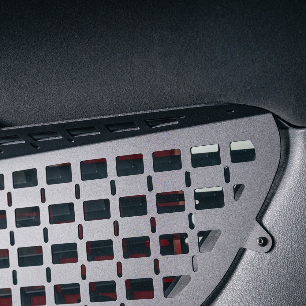 Black Powder Coat on the 6th Gen 4Runner MOLLE Panel for Rear Windows