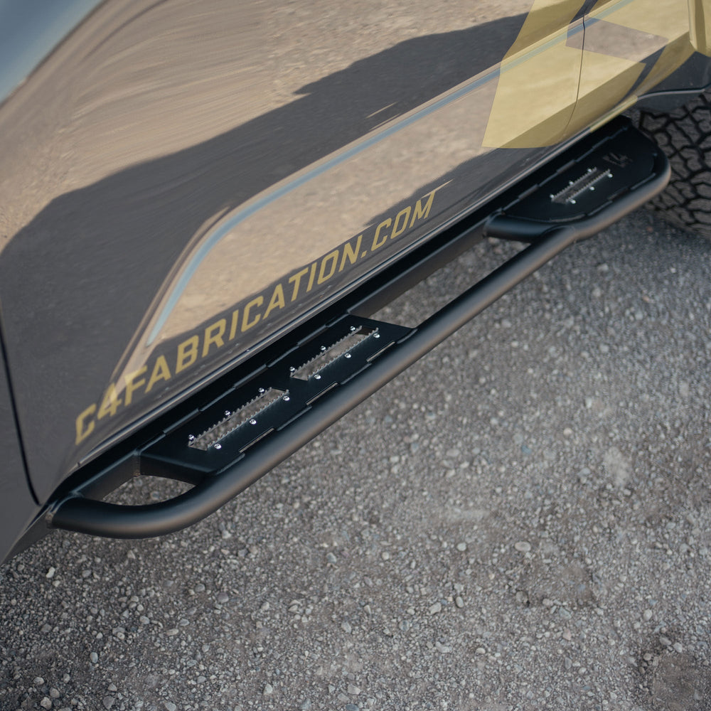 How far the Rock sliders for the 6th Gen Toyota 4Runner extend from the body